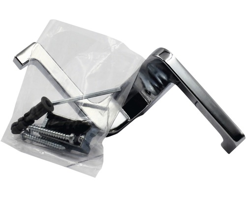 Verpackter Fenstergriff mit Schrauben und Dübel