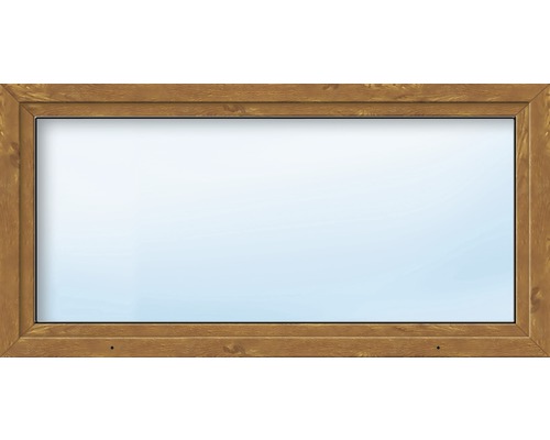 ARON Basic Kunststofffenster 1.flg. weiß/golden oak 1100x800 mm DIN Rechts