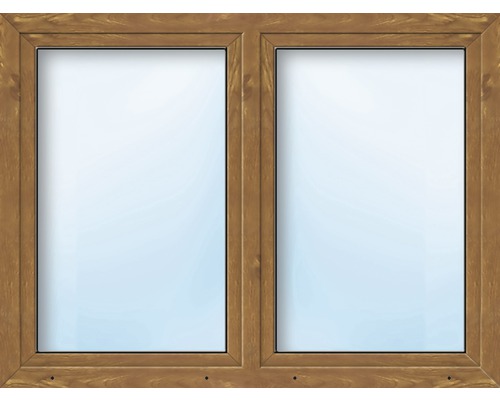 Kunststofffenster 2.Flg ARON Basic weiß/golden oak 1250x500 mm