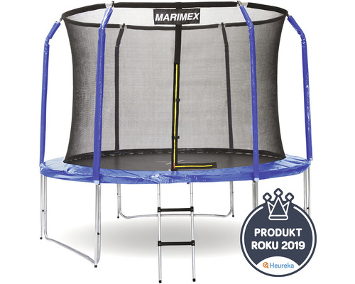 Freistehendes Marimex Gartentrampolin mit Sicherheitsnetz und Leiter