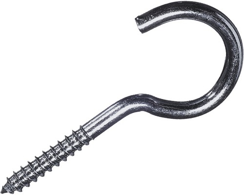 Wäscheleinenhaken verzinkt, 5 x 65 mm, 50 Stück Metallschraubhaken