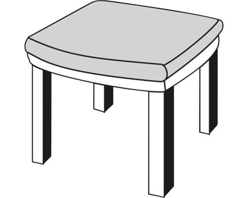 Hocker mit vier Beinen und gepolsterter Sitzfläche