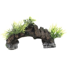 Dekoration für ein Aquarium in Form eines bewachsenen Felsentunnels