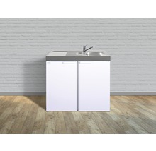 Miniküche Stengel Kitchenline MK100 100x60 cm Becken rechts weiß glänzend