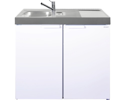 Miniküche Stengel Kitchenline MK100 100x60 cm Becken links weiß glänzend Miniküche Stengel Kitchenline MK100 100x60 cm Becken links weiß glänzend