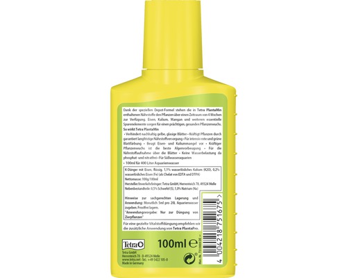 Tetra PlantaMin Aquarienpflanzendünger in gelber Flasche