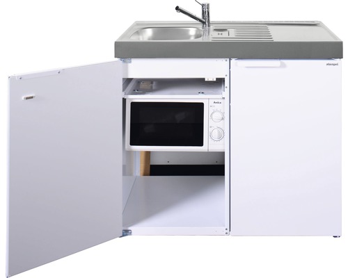 Miniküche Stengel Kitchenline MKM100 100x60 cm Becken links weiß glänzend
