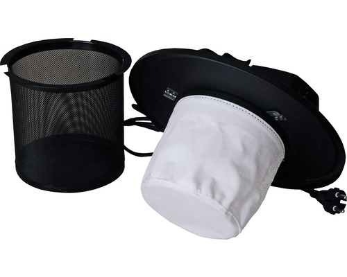 Aschesauger mit Behälter, Filter und Stromkabel