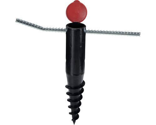 Erdanker mit roter Abdeckung und Ankerhilfe