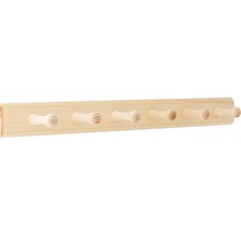 Garderobenleiste aus Holz mit sechs Haken