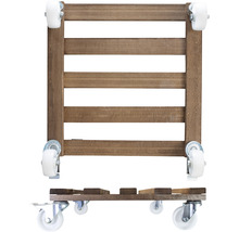 Rollbarer Pflanzenuntersetzer aus Holz mit Rollen