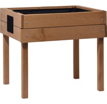Hochbeet aus Holz mit vier Beinen und Pflanzfolie