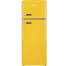 Gelber Amica Kühlschrank mit zwei Türen