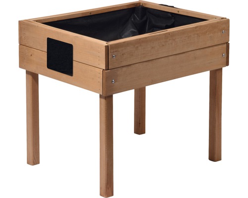 Kinder-Hochbeet auf Stelzen mit Kreidetafel 40x50x45 cm braun Hochbeet aus Holz mit Pflanzfolie