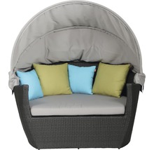 Gartencouch aus Rattan mit Sonnendach und Kissen