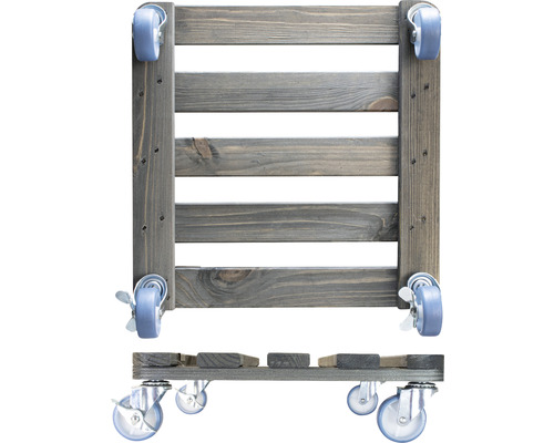 Pflanzenroller aus Holz mit Rollen