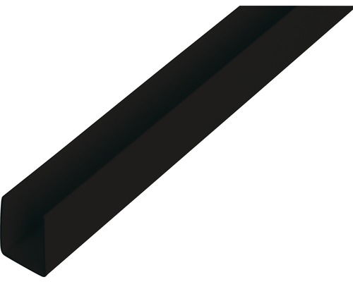 U-Profil schwarz 18 x 10 x 1 mm 1,0 mm , 1 m