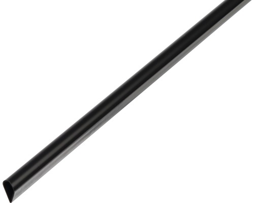 Klemmprofil PVC schwarz 15 x 0,9 , 1 m Metallrohr im Querschnitt