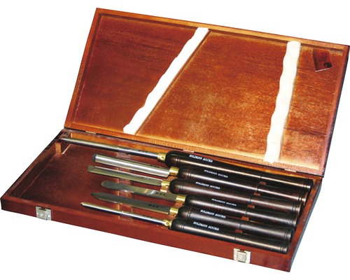 Drechselwerkzeugsatz in Holzkiste