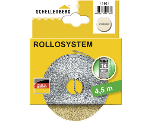 Schellenberg Rollladensystem mit 4,5 Meter Gurtlänge und 14 Millimeter Gurtbandbreite