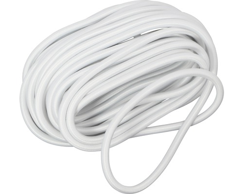 Weiße Gummischnur aufgerollt