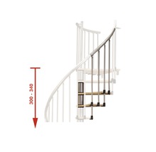 Spindeltreppe mit Maßangabe 300 bis 340