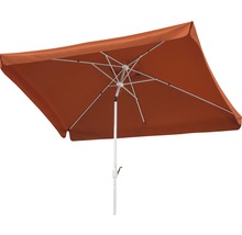 Quadratischer Sonnenschirm mit weißem Gestell