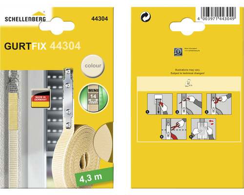 Schellenberg Gurtfix 44304, Mini-Rolladenband, 14 mm breit, 4,3 m lang
