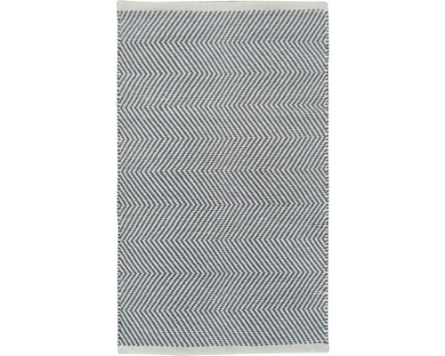 Fleckerl-Teppich Dakota Streifen grau blau 50x80 cm