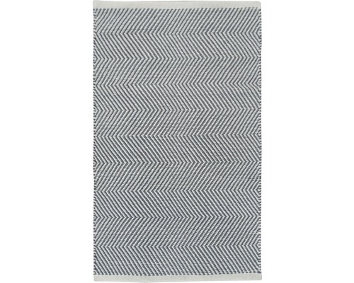 Fleckerl-Teppich Dakota Streifen grau blau 50x80 cm Fleckerl-Teppich Dakota Streifen grau blau 50x80 cm