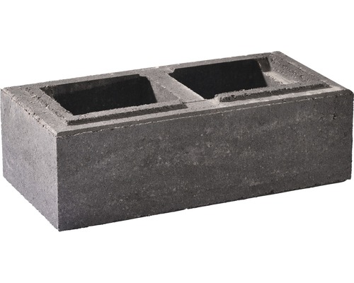 Grauer Beton-Pflanzstein mit zwei Aussparungen