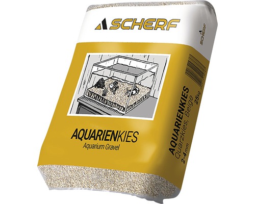 Scherf Aquarienkies, Quarzkies Beige, 2 bis 4 Millimeter, 25 Kilogramm Sack