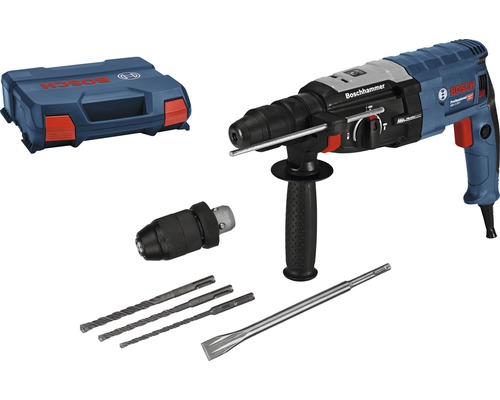 Bohrhammer mit SDS plus Bosch Professional GBH 2-28 F inkl. Flachmeißel, 3-tlg. Bohrer-Set SDS plus-5 (6/8/10 mm) und Handwerkerkoffer