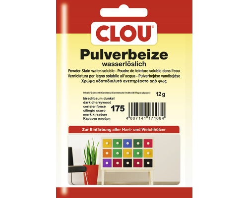 CLOU Pulverbeize wasserlöslich kirsch dunkel 12 g CLOU Pulverbeize Kirschbaum dunkel, Packung