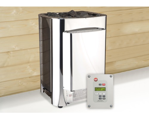 Biosaunaofen Weka BioS Profiset 11 kW mit digitaler Kombi-Steuerung Saunaofen mit Steinen und digitalem Steuergerät