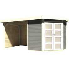 Gartenhaus Karibu Grünwald 3 inkl. Anbaudach 2,4 m, Rück- und Seitenwand 433x217 cm terragrau-thumb-1 Gartenhaus Karibu Grünwald 3 inkl. Anbaudach 2,4 m, Rück- und Seitenwand 433x217 cm terragrau-thumb-1
