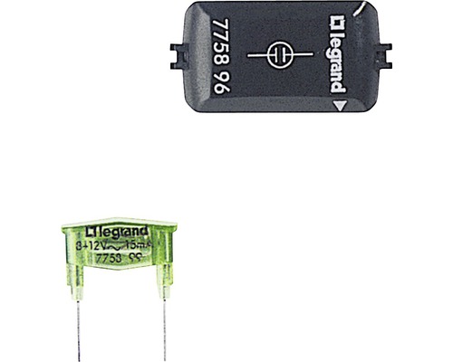 Glimmaggregat Legrand 8-12V~/15 mA/grün leuchtend Legrand LED Modul mit Sicherung