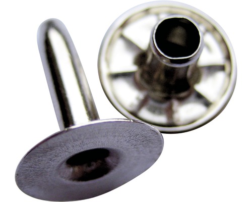 Hohlniete Aluminium vernickelt 4x8x10 mm 20er Pack Zwei Hohlnieten aus Metall