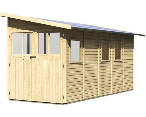 Holzgartenhaus mit Fenster und Doppeltür