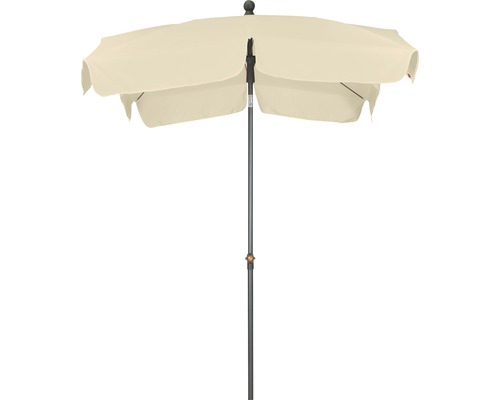 Beiger Sonnenschirm mit mittigem Mast