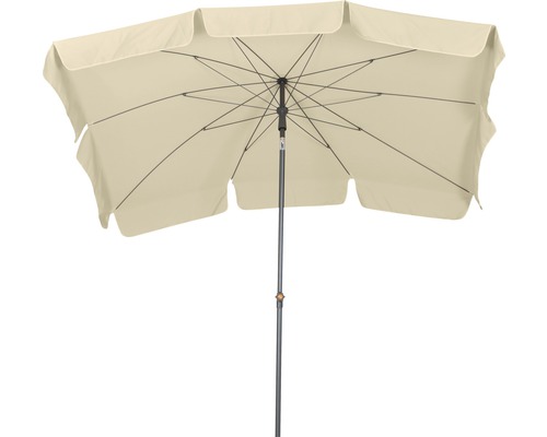 Beiger Sonnenschirm mit Mittelmast für den Garten