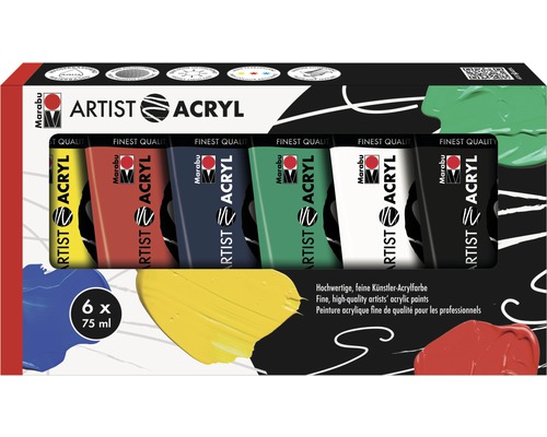 Marabu Künstler- Acrylfarbe Artist Acryl Set 6x 75 ml - Bild 1 von 12