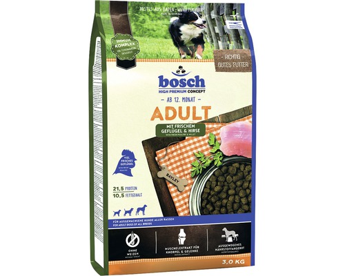 Hundefutter trocken bosch Adult Geflügel & Hirse 3 kg