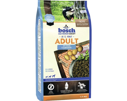 Hundefutter trocken Bosch Adult Fisch & Kartoffel 1 kg Bosch Adult Hundefutter mit Fisch und Kartoffel, 1 Kilogramm