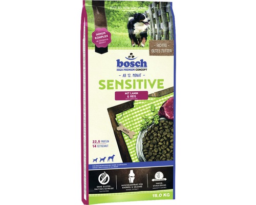 Hundefutter trocken, bosch Sensitive Lamm & Reis 15 kg Bosch Sensitive Trockenfutter für Hunde mit Lamm und Reis in einer 15 Kilogramm Packung