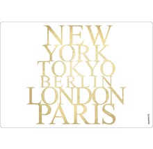 myspotti Tischset mit den Stadtnamen New York, Tokyo, Berlin, London und Paris