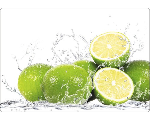 Küchenrückwand mySpotti pop Aqua-Limetten 590x410x2 mm Mehrere Limetten mit Wasserspritzer