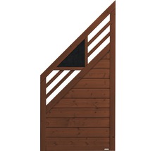 Sichtschutzzaun aus Holz mit integriertem, blickdichtem Element