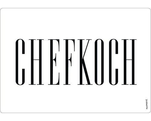 Küchenrückwand mySpotti pop Chefkoch white 590x410x2 mm Küchenmatte mit dem Schriftzug Chefkoch