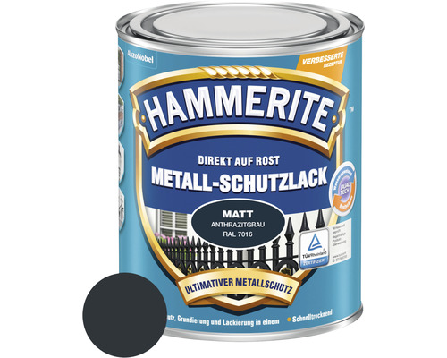 HAMMERITE Metalschutzlack anthrazitgrau matt 2,5 L Hammerite Metallschutzlack, direkt auf Rost, anthrazitgrau, matt